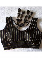 Silk Black Casual Wear Sequins Work Readymade Blouse